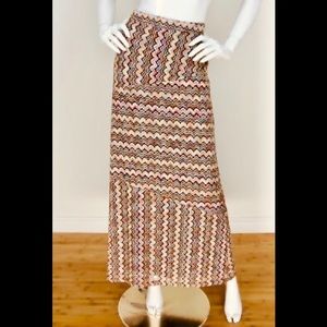 Trina Turk zig zag multicolor knit maxi skirt